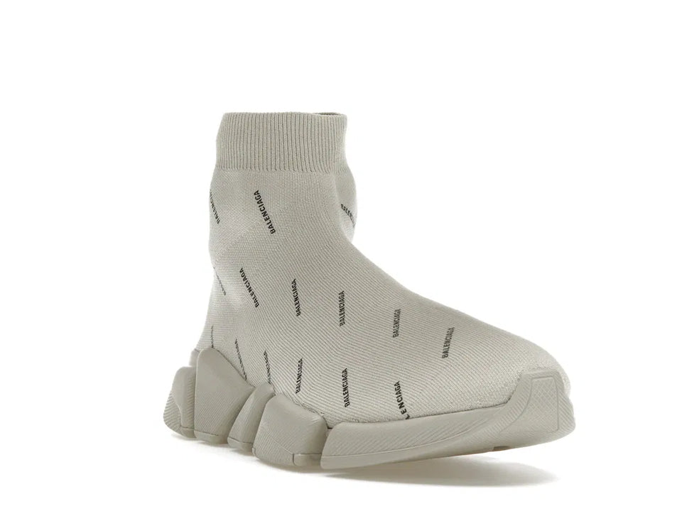 Balenciaga Speed Trainer 2.0 All Over Logo Beige