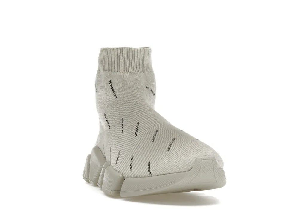 Balenciaga Speed Trainer 2.0 All Over Logo Beige