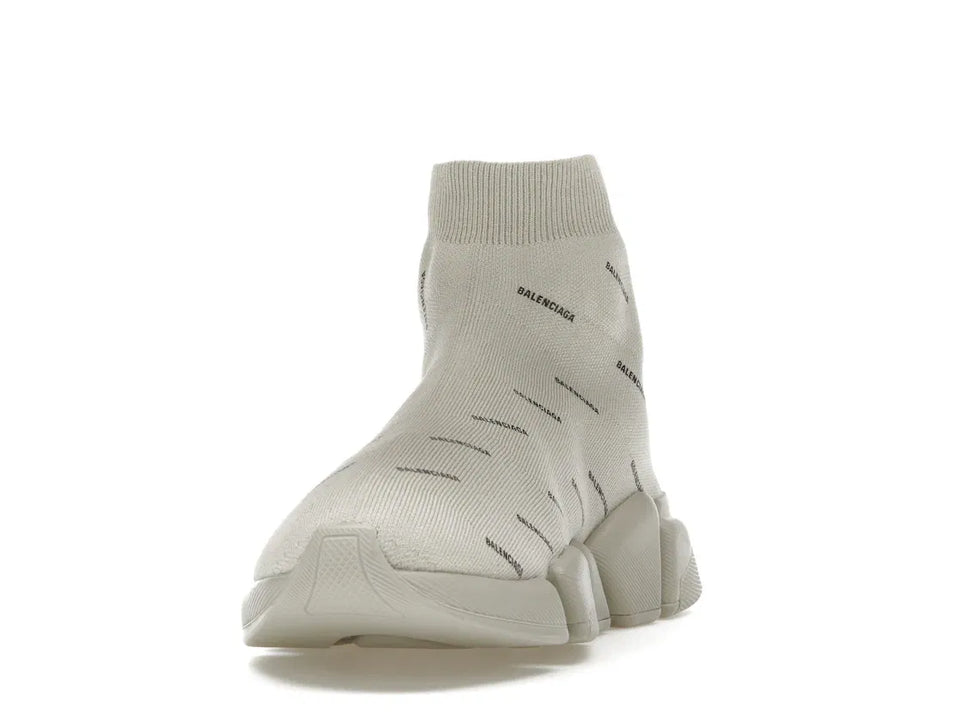 Balenciaga Speed Trainer 2.0 All Over Logo Beige