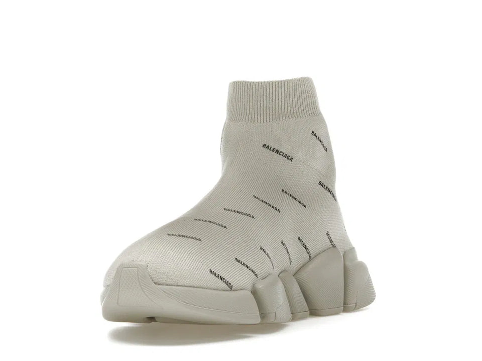 Balenciaga Speed Trainer 2.0 All Over Logo Beige