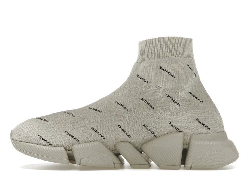 Balenciaga Speed Trainer 2.0 All Over Logo Beige