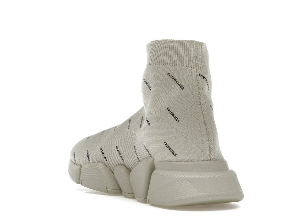Balenciaga Speed Trainer 2.0 All Over Logo Beige