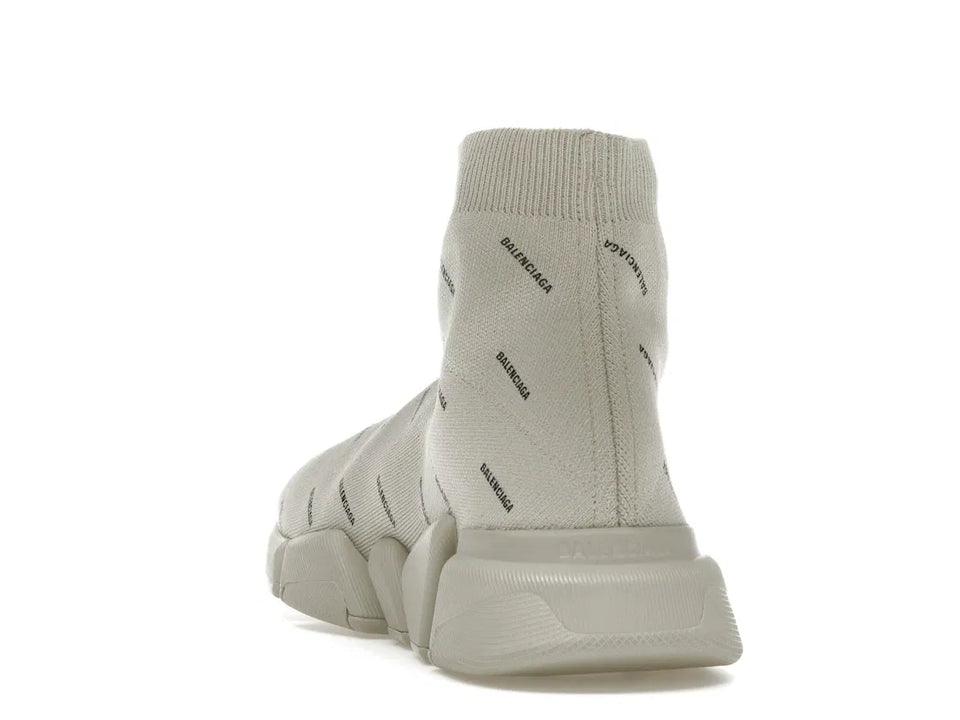 Balenciaga Speed Trainer 2.0 All Over Logo Beige