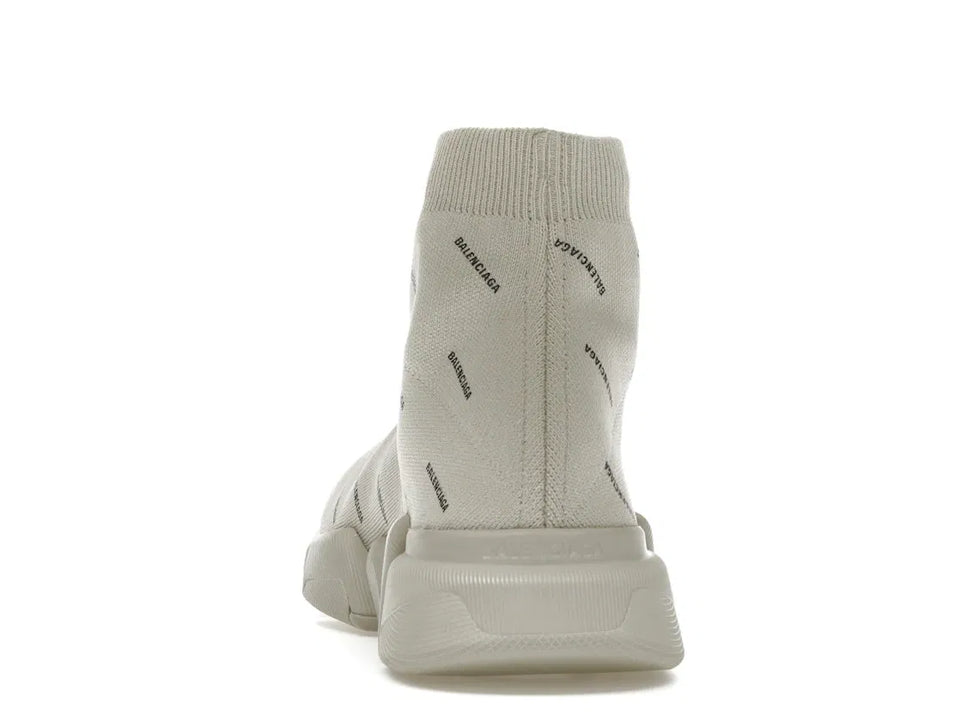 Balenciaga Speed Trainer 2.0 All Over Logo Beige