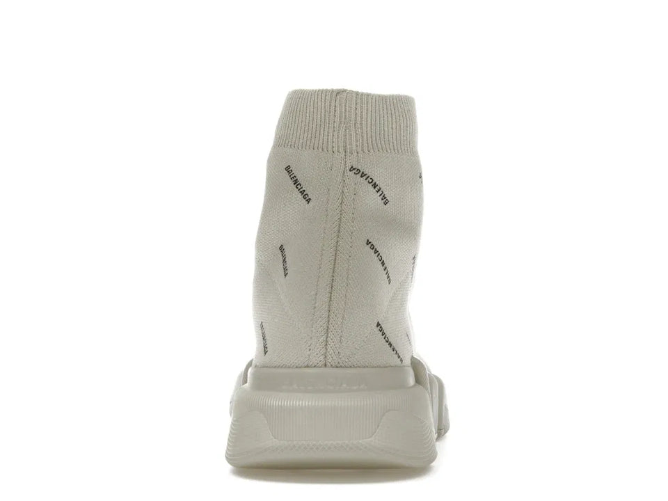 Balenciaga Speed Trainer 2.0 All Over Logo Beige