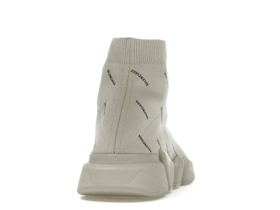 Balenciaga Speed Trainer 2.0 All Over Logo Beige