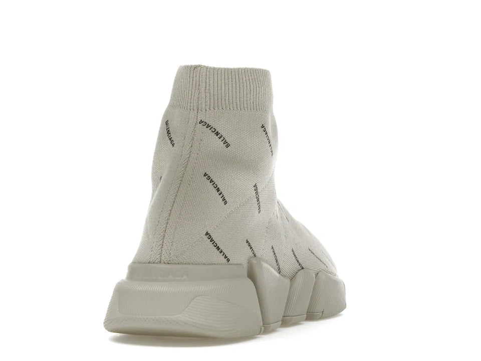 Balenciaga Speed Trainer 2.0 All Over Logo Beige