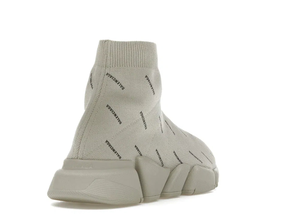 Balenciaga Speed Trainer 2.0 All Over Logo Beige