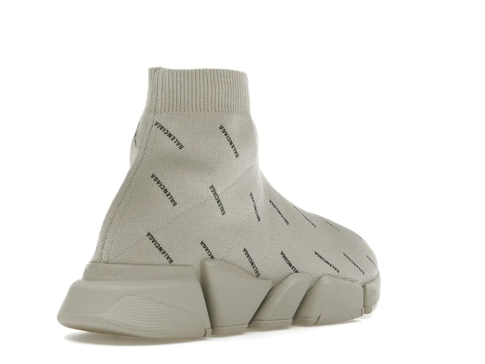 Balenciaga Speed Trainer 2.0 All Over Logo Beige