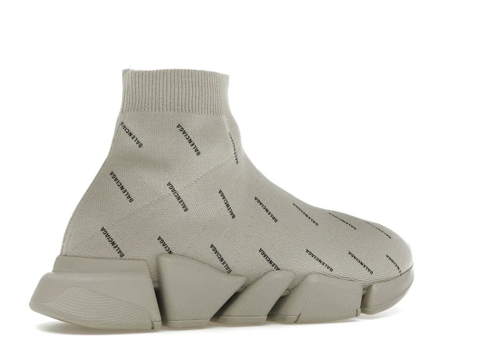 Balenciaga Speed Trainer 2.0 All Over Logo Beige