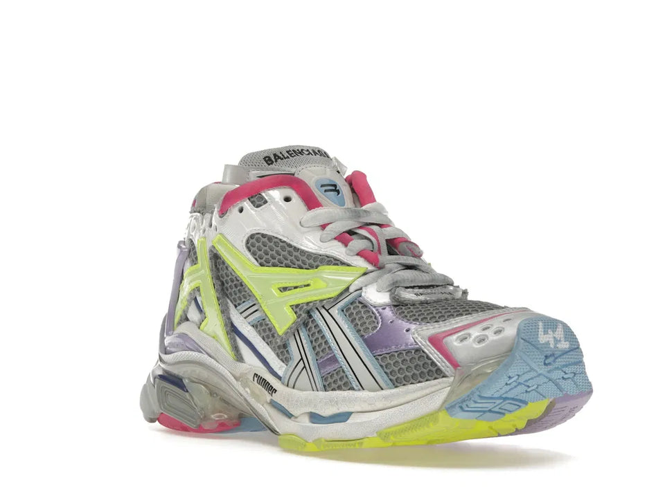 Balenciaga Runner Leather Free Grey Light Purple Neon Yellow White