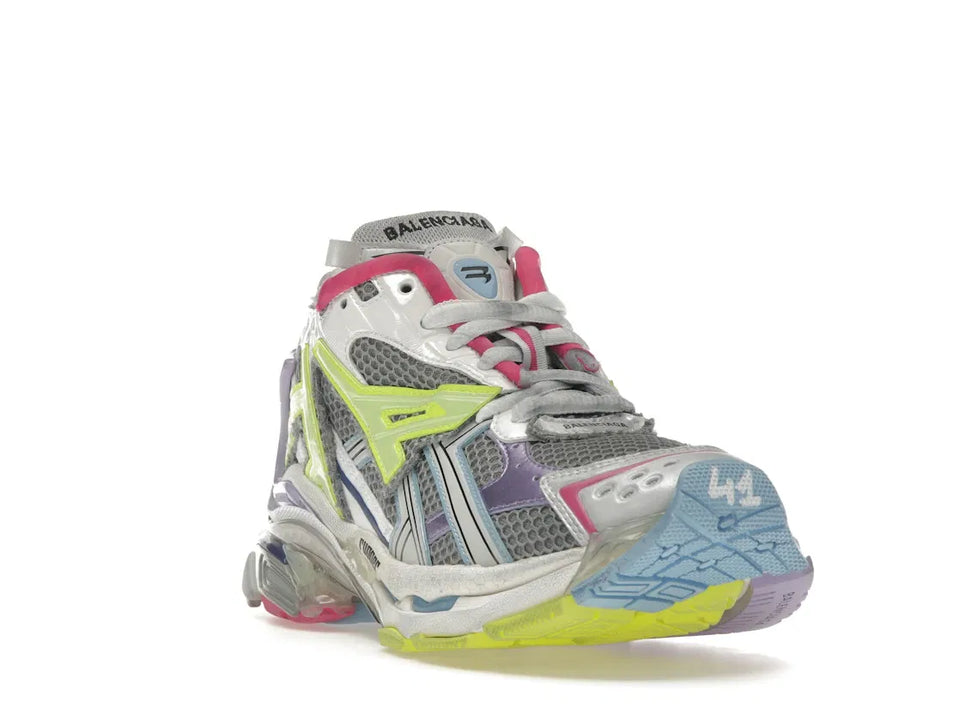 Balenciaga Runner Leather Free Grey Light Purple Neon Yellow White