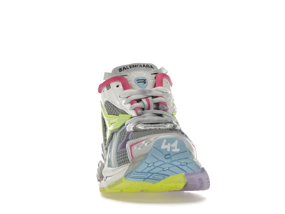 Balenciaga Runner Leather Free Grey Light Purple Neon Yellow White