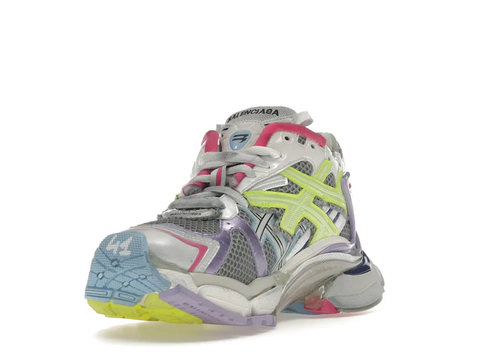 Balenciaga Runner Leather Free Grey Light Purple Neon Yellow White