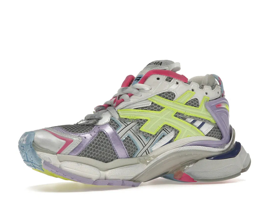 Balenciaga Runner Leather Free Grey Light Purple Neon Yellow White