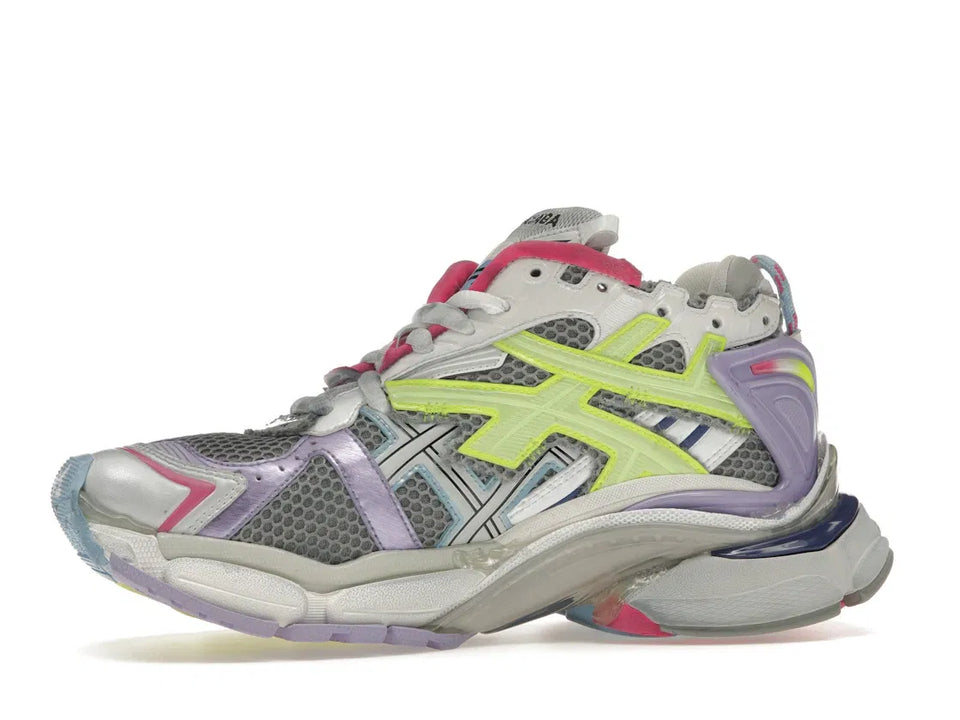 Balenciaga Runner Leather Free Grey Light Purple Neon Yellow White