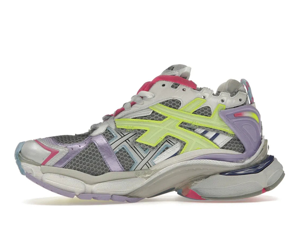 Balenciaga Runner Leather Free Grey Light Purple Neon Yellow White