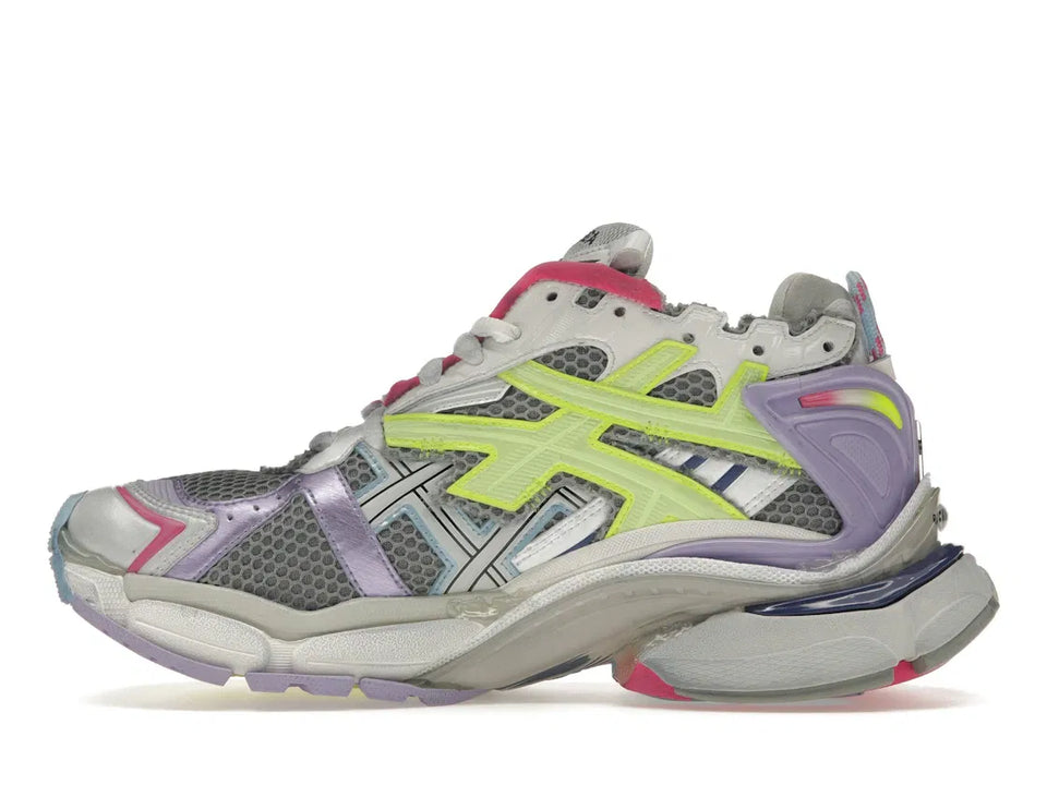 Balenciaga Runner Leather Free Grey Light Purple Neon Yellow White