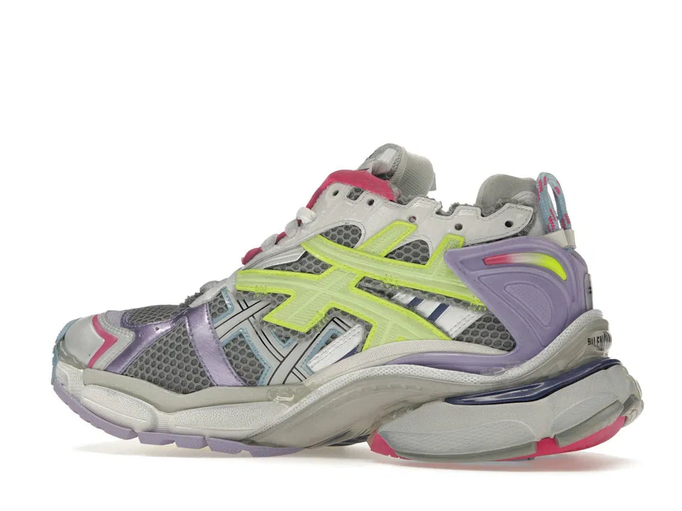 Balenciaga Runner Leather Free Grey Light Purple Neon Yellow White