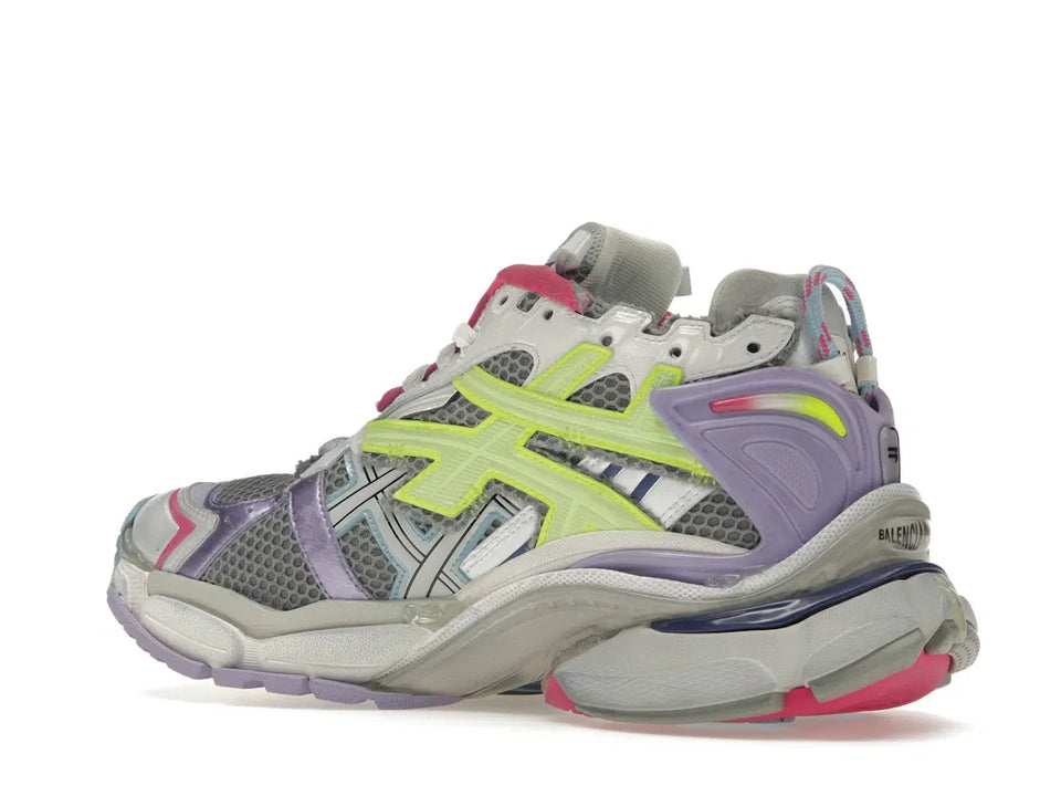 Balenciaga Runner Leather Free Grey Light Purple Neon Yellow White