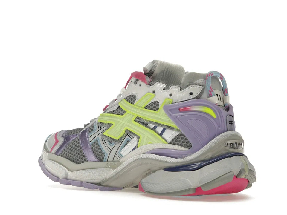 Balenciaga Runner Leather Free Grey Light Purple Neon Yellow White