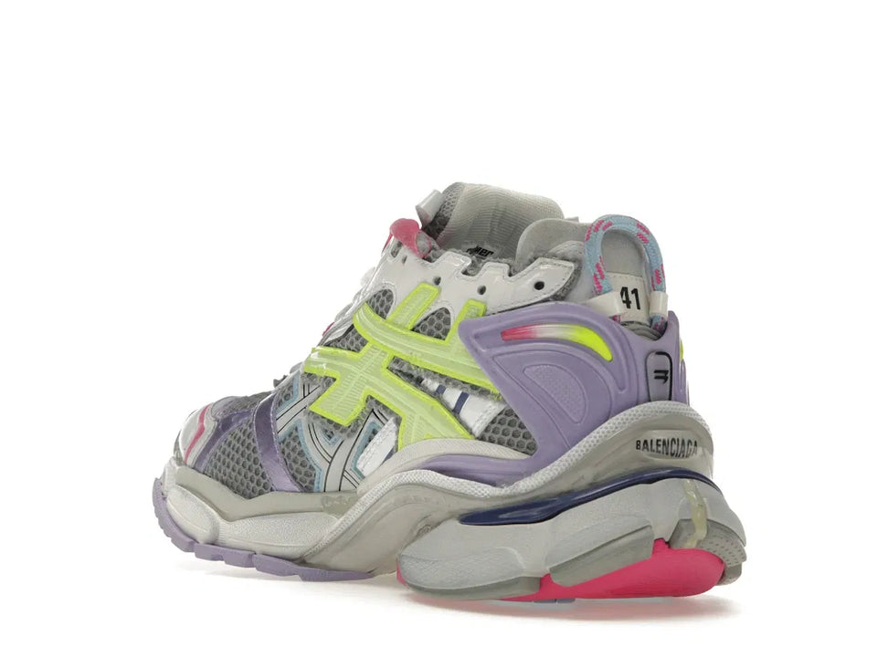 Balenciaga Runner Leather Free Grey Light Purple Neon Yellow White