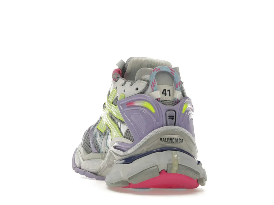 Balenciaga Runner Leather Free Grey Light Purple Neon Yellow White