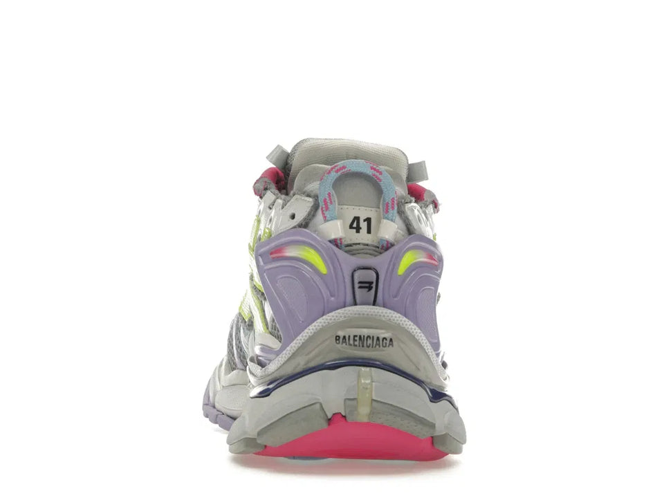 Balenciaga Runner Leather Free Grey Light Purple Neon Yellow White