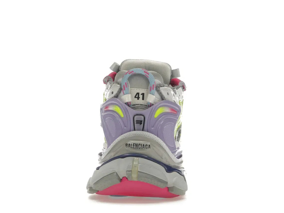 Balenciaga Runner Leather Free Grey Light Purple Neon Yellow White