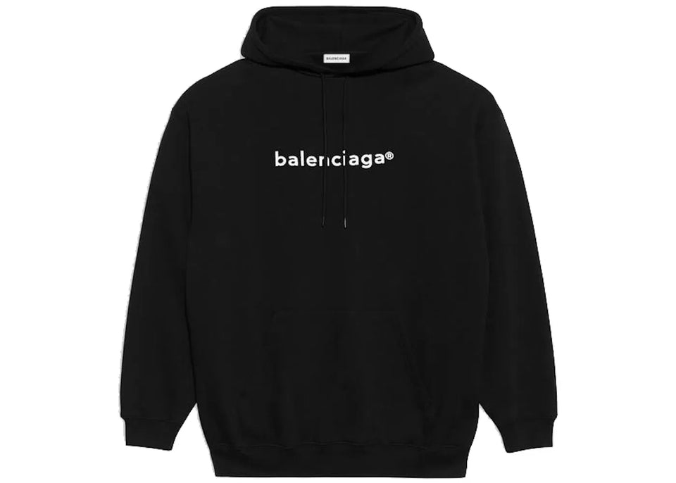 Balenciaga Womens New Copyright Medium Fit Hoodie Black