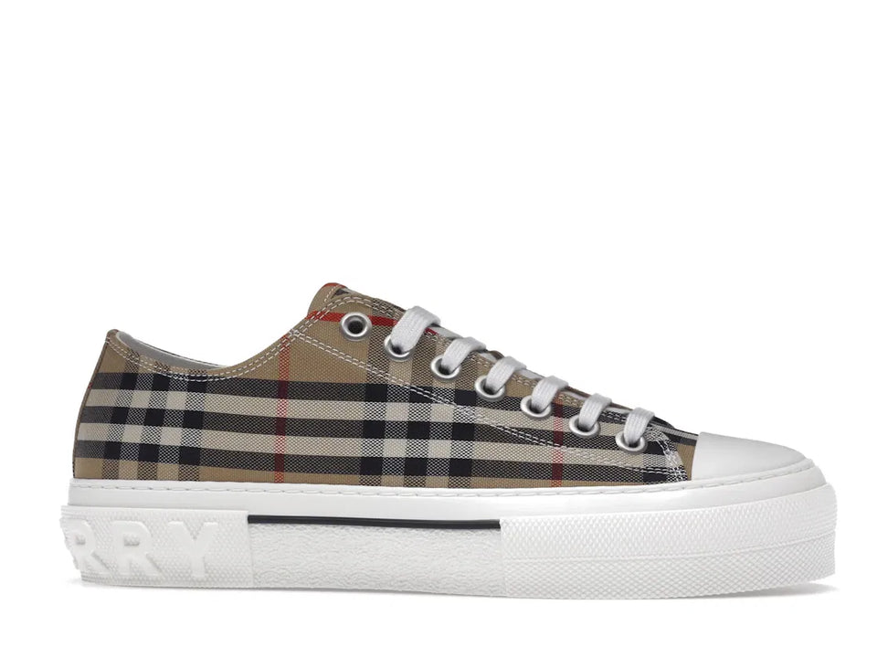 Burberry Vintage Check Cotton Sneakers Archive Beige White