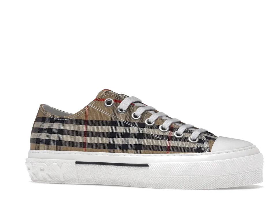 Burberry Vintage Check Cotton Sneakers Archive Beige White