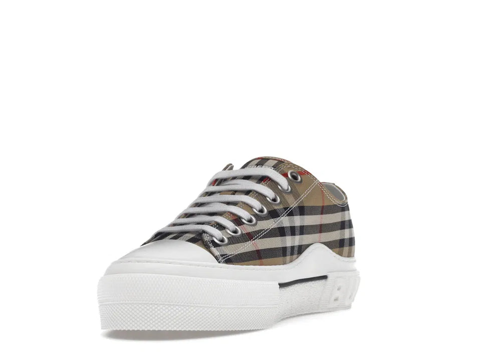 Burberry Vintage Check Cotton Sneakers Archive Beige White