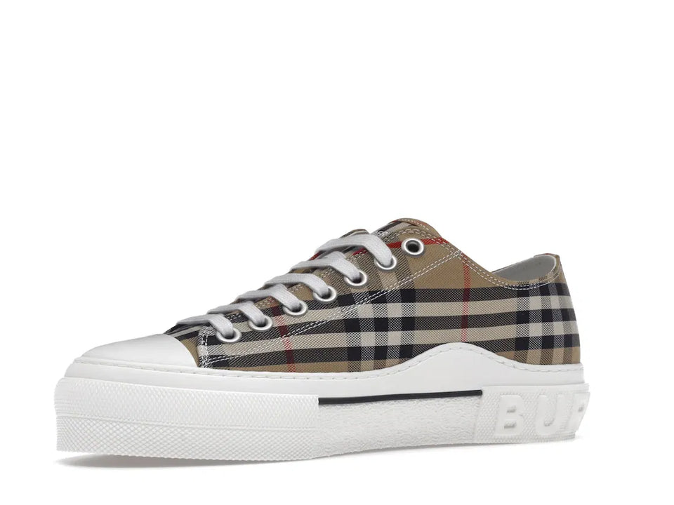 Burberry Vintage Check Cotton Sneakers Archive Beige White