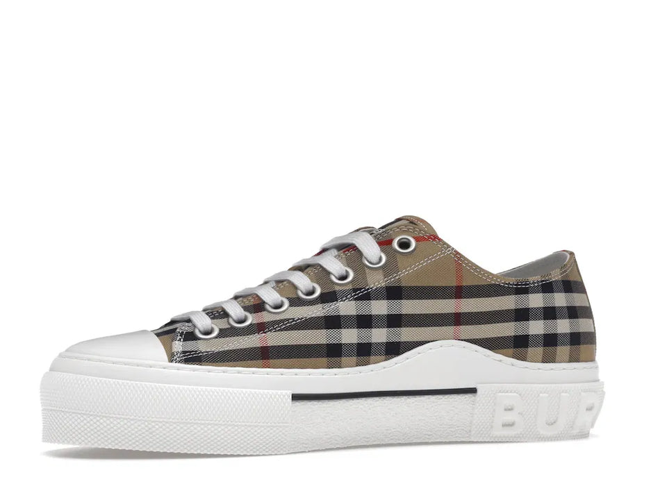 Burberry Vintage Check Cotton Sneakers Archive Beige White