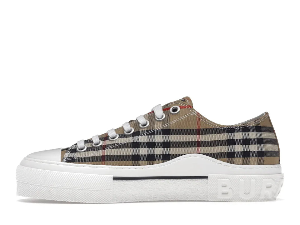 Burberry Vintage Check Cotton Sneakers Archive Beige White
