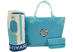 Goyard Saint Louis GM Bag and Balise Towel Turquoise