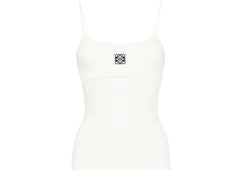 LOEWE Anagram Strappy Cotton Top White