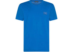 Dolce & Gabbana Cotton Logoed Plaque T-Shirt Turquois