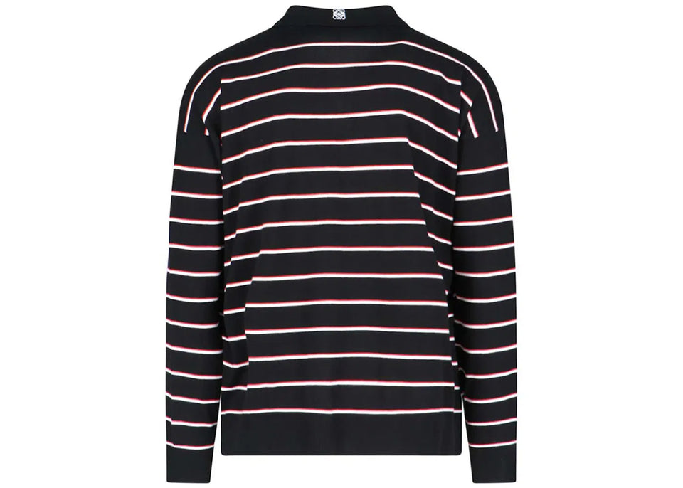LOEWE Polo Cotton Sweater Black/Red/White