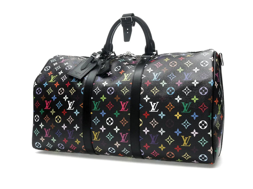 Louis Vuitton x Takashi Murakami Keepall Bandouliere 50 Black Multicolored