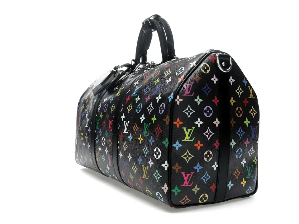 Louis Vuitton x Takashi Murakami Keepall Bandouliere 50 Black Multicolored