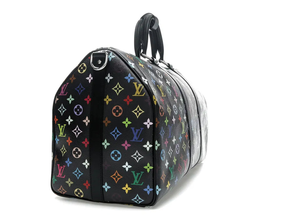Louis Vuitton x Takashi Murakami Keepall Bandouliere 50 Black Multicolored