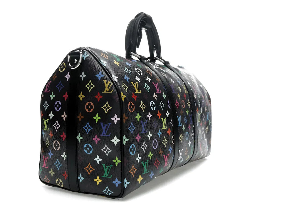 Louis Vuitton x Takashi Murakami Keepall Bandouliere 50 Black Multicolored