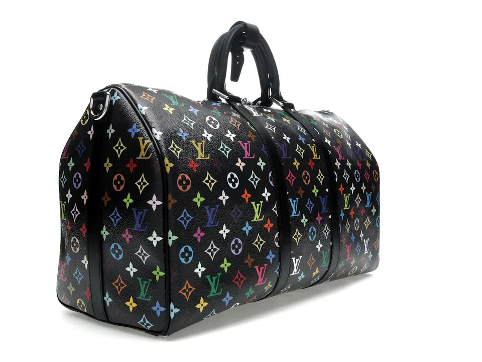 Louis Vuitton x Takashi Murakami Keepall Bandouliere 50 Black Multicolored
