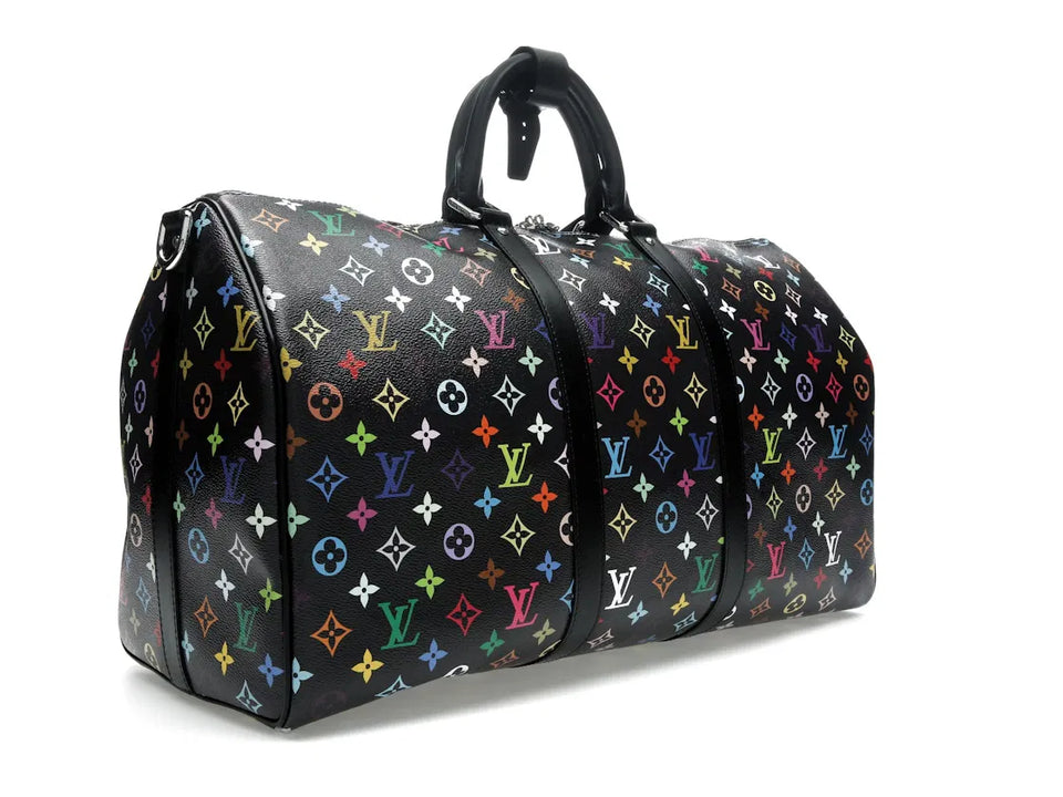 Louis Vuitton x Takashi Murakami Keepall Bandouliere 50 Black Multicolored