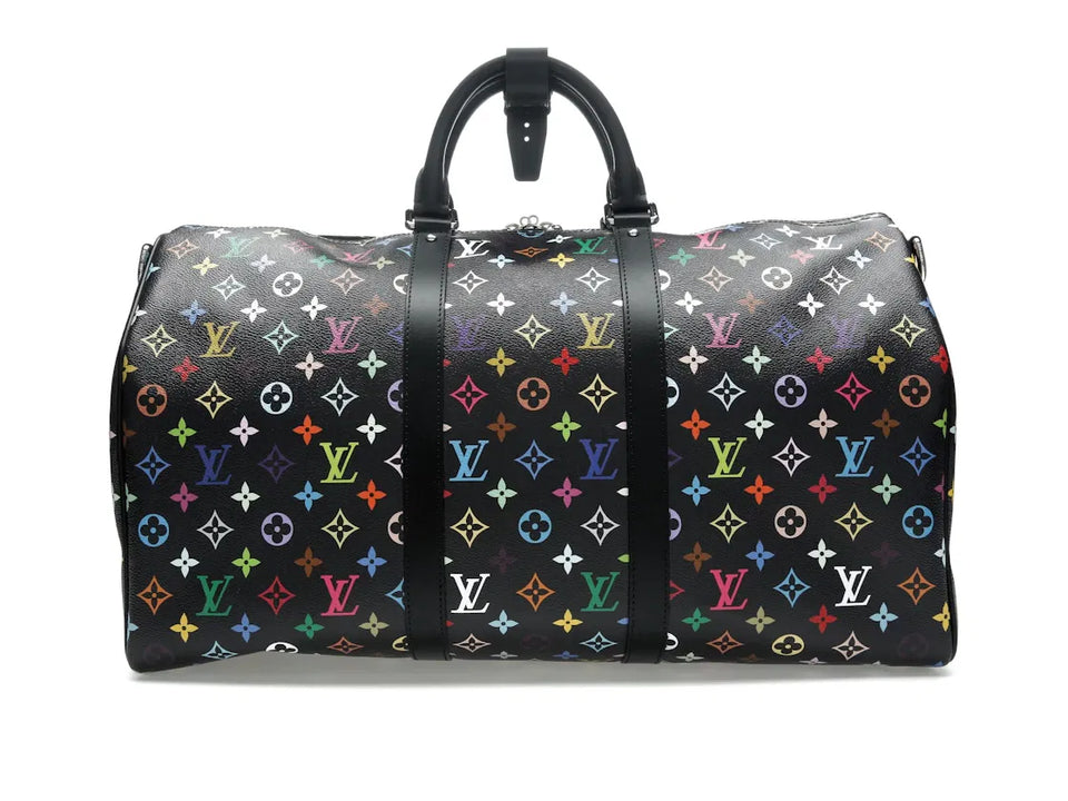 Louis Vuitton x Takashi Murakami Keepall Bandouliere 50 Black Multicolored