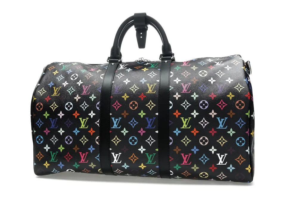 Louis Vuitton x Takashi Murakami Keepall Bandouliere 50 Black Multicolored