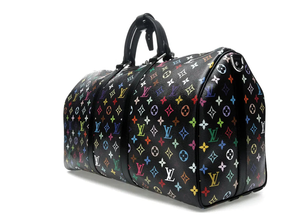 Louis Vuitton x Takashi Murakami Keepall Bandouliere 50 Black Multicolored