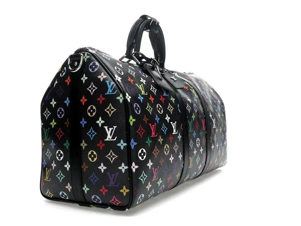 Louis Vuitton x Takashi Murakami Keepall Bandouliere 50 Black Multicolored